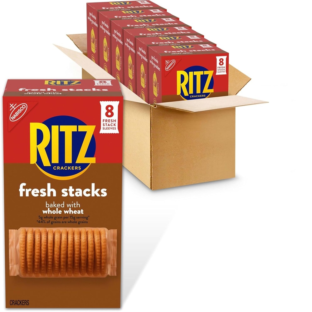 image:imageRITZ Fresh Stacks Whole Wheat Crackers Bulk Travel Snacks 6 Boxes 48 Multi Snack PacksWhole Wheat