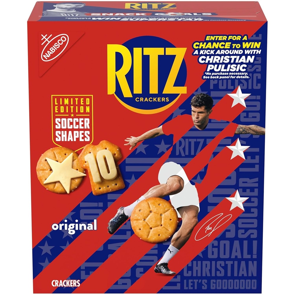 image:imageRITZ Soccer Shapes Original Crackers Snacks for Kids and Adults Party Snacks Limited Edition 123 oz123 Ounce Pack of 1