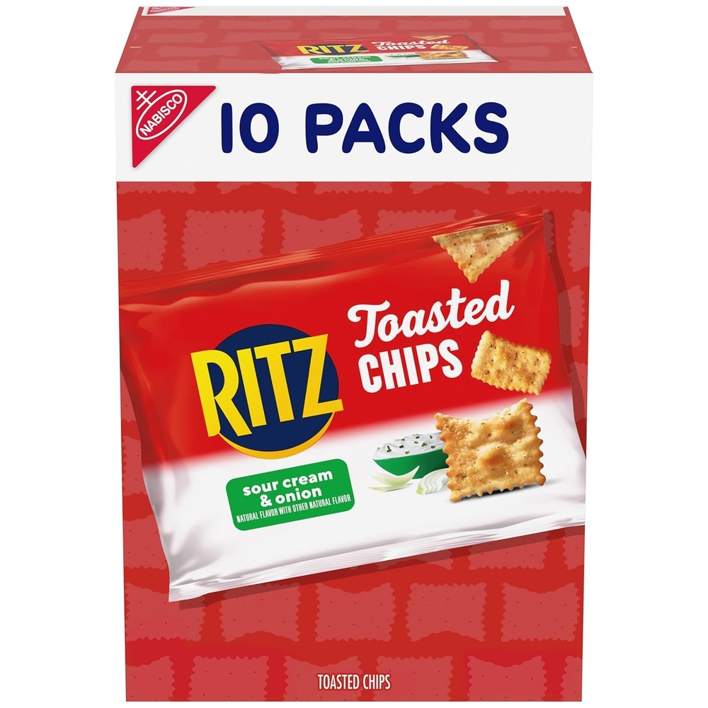 image:imageRITZ Toasted Chips Sour Cream and Onion Crackers Lunch Snacks 1010 oz Snack Packs