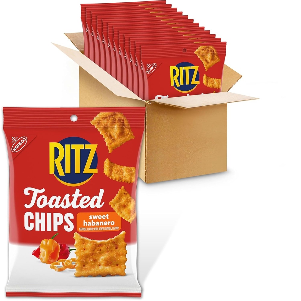 image:imageRITZ Toasted Chips Sweet Habanero Crackers Bulk Individual Snacks 12 Snack Packs