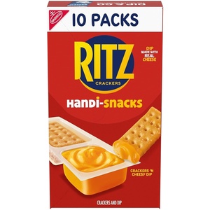 Handi-Snacks RITZ Crackers ‘N Cheesy Dip Snack Packs, 10 Snack Packs(9.5 Ounce (Pack of 1))