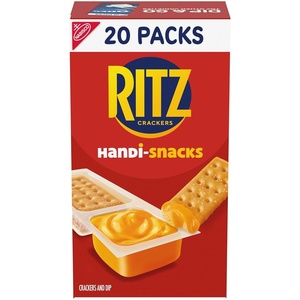 Handi-Snacks RITZ Crackers ‘N Cheesy Dip Snack Packs, 20 Snack Packs(0.95 Ounce (Pack of 20))