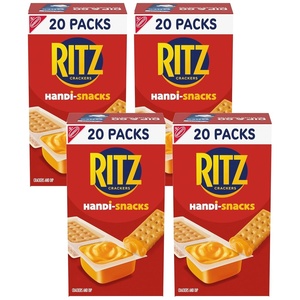Handi-Snacks RITZ Crackers ‘N Cheesy Dip Snack Packs, 20 Snack Packs(19 Ounce (Pack of 4))