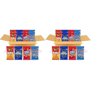 OREO Minis Cookies, CHIPS AHOY! Minis Cookies, Nutter Butter Bites & RITZ Bits Cheese Crackers Variety Pack, 15 Snack Packs(3 Ounce (Pack of 2))