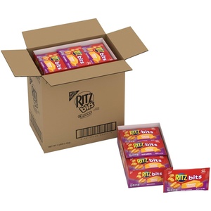 RITZ Bits Cheese Sandwich Crackers, Bulk Lunch Snacks, 48 Snack Packs (4 Boxes)(1 Ounce (Pack of 12))