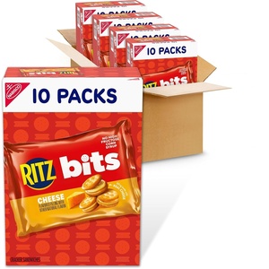 RITZ Bits Cheese Sandwich Crackers, Bulk Lunch Snacks for Kids and Adults, 40 Total Snack Packs (4 Boxes)(40 Ounce (Pack of 1))