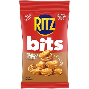 RITZ Bits Peanut Butter Sandwich Crackers, Snacks for Kids and Adults, Lunch Snacks, 3 oz