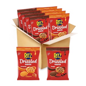 RITZ Drizzled Minis Sweet and Salty Crackers Variety Pack, 8 Bags | Snacks for Kids and Adults, Lunch Snacks