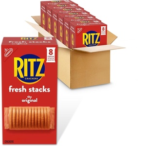 RITZ Fresh Stacks Original Crackers, Bulk Travel Snacks, 6 Boxes (48 Multi Snack Packs)(Flavour)
