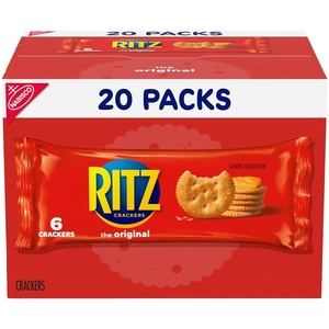 RITZ Fresh Stacks Original Crackers, Bulk Travel Snacks, Family Size, 6 Boxes (72 Multi Snack Packs)(Original)