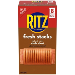 RITZ Fresh Stacks Original Crackers, Bulk Travel Snacks, Family Size, 6 Boxes (72 Multi Snack Packs)(Whole Wheat)