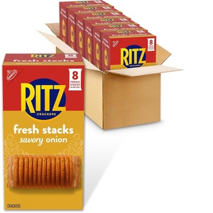 RITZ Fresh Stacks Savory Onion Crackers, Bulk Travel Snacks, 6 Boxes (48 Multi Snack Packs)