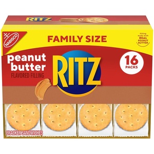 RITZ Peanut Butter Sandwich Crackers, Lunch Snacks, 48 Snack Packs (6 Boxes, 6 Crackers Per Pack)(Peanut butter)