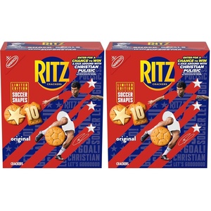 RITZ Soccer Shapes Original Crackers, Snacks for Kids and Adults, Party Snacks, Limited Edition, 12.3 oz(12.3 Ounce (Pack of 2))