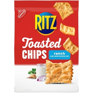 RITZ Toasted Chips Ranch Crackers, Party Snacks, 8.1 oz(Ranch)