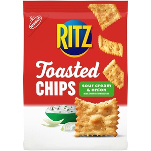 RITZ Toasted Chips Ranch Crackers, Party Snacks, 8.1 oz(Sour Cream and Onion)
