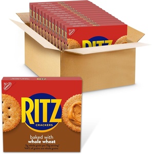 RITZ Whole Wheat Crackers, Snacks for Kids and Adults, Bulk Lunch Snacks, 12 – 12.9 oz Boxes(WHOLE WHEAT)