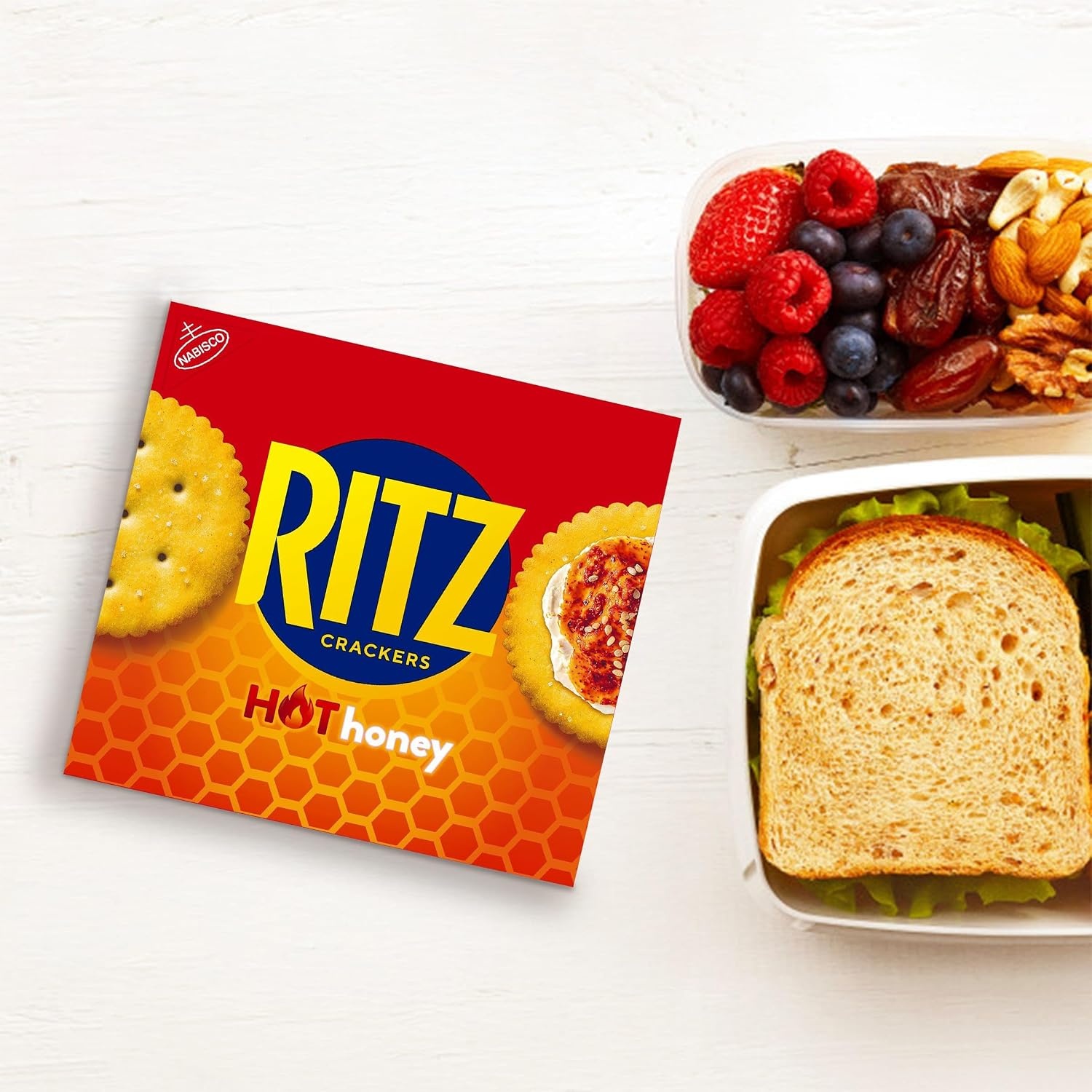 image:imageRITZ Hot Honey Crackers Snacks for Kids and Adults Lunch Snacks 137 oz