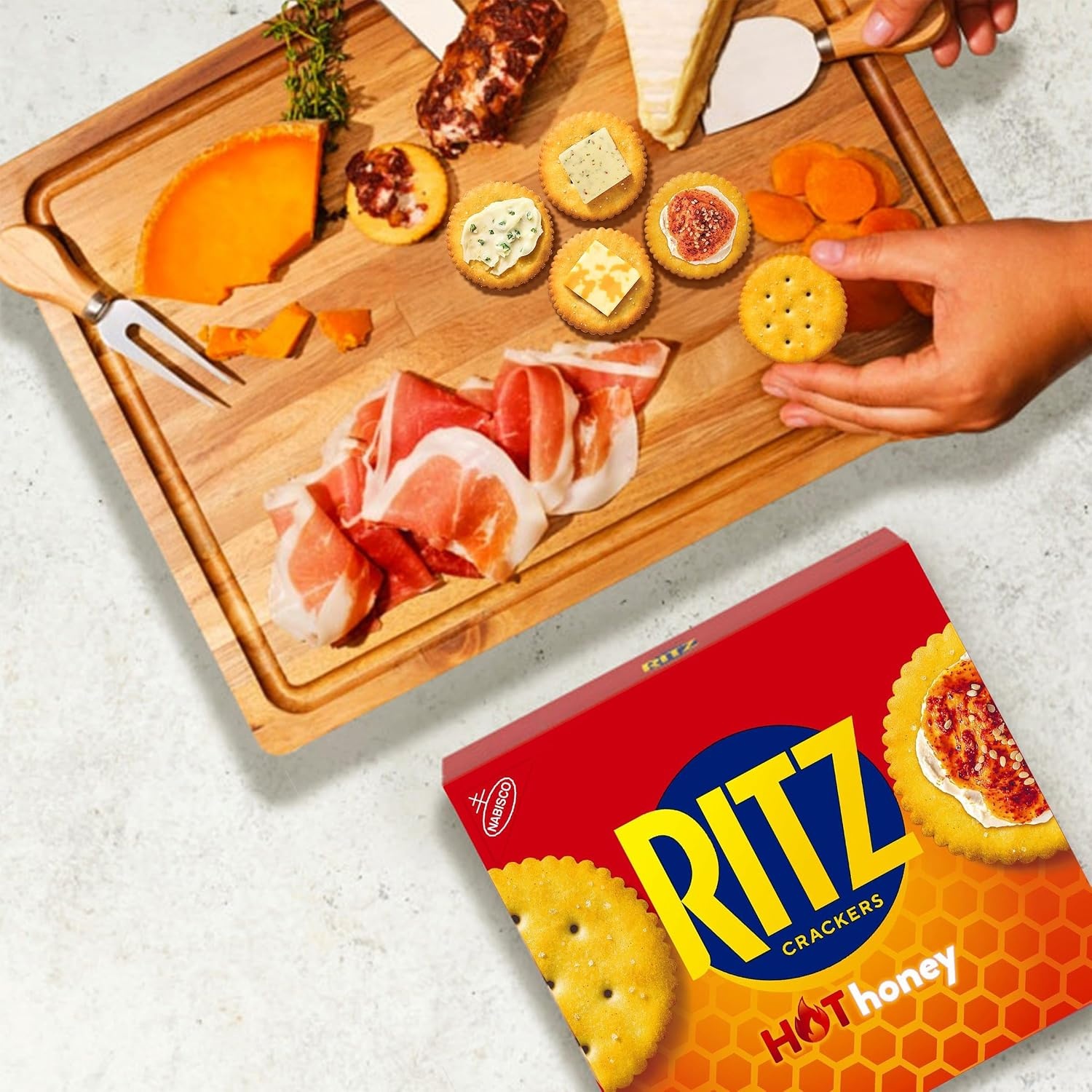 image:imageRITZ Hot Honey Crackers Snacks for Kids and Adults Lunch Snacks 137 oz