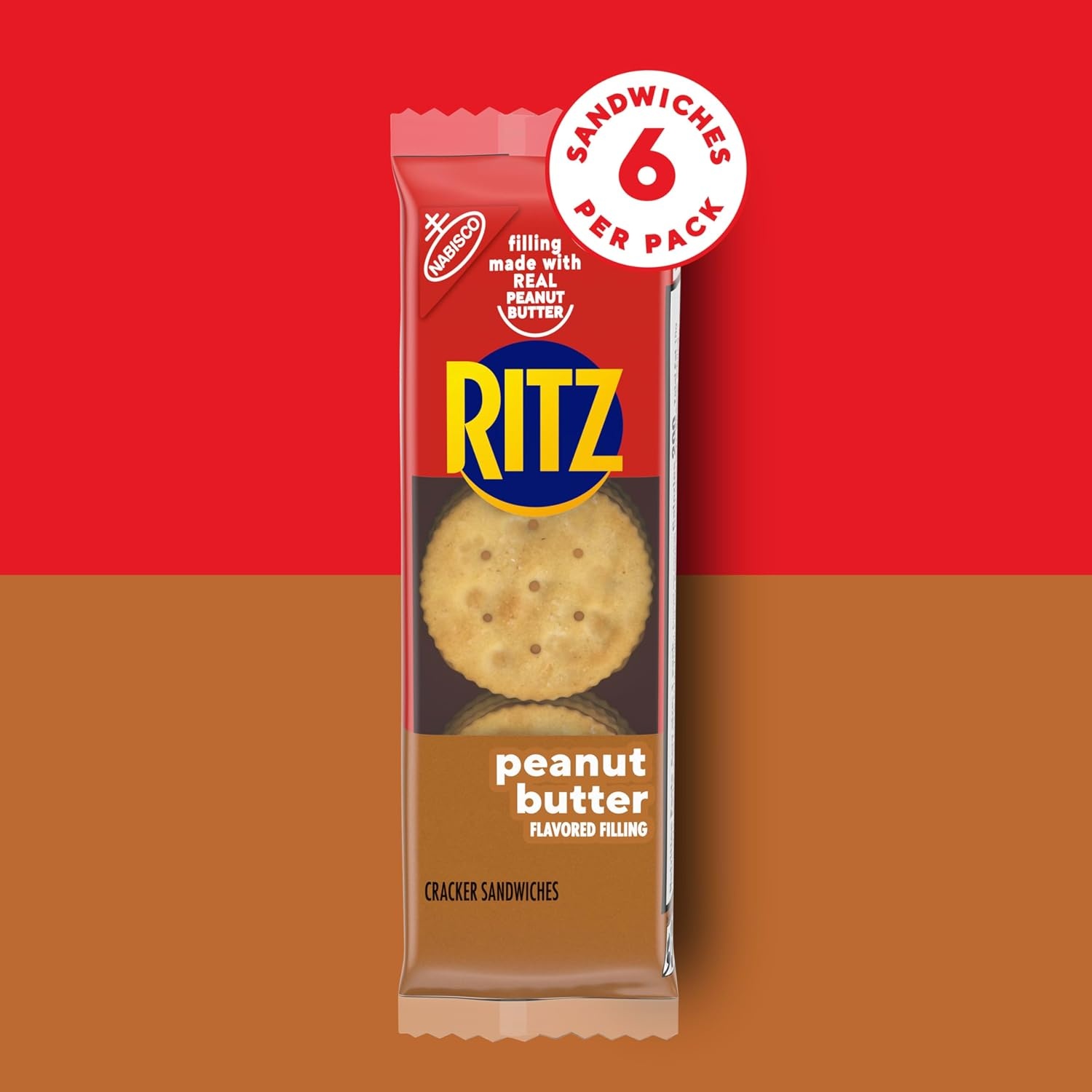 image:imageRITZ Peanut Butter Sandwich Crackers 4g Protein 20 Snack PacksPeanut Butter