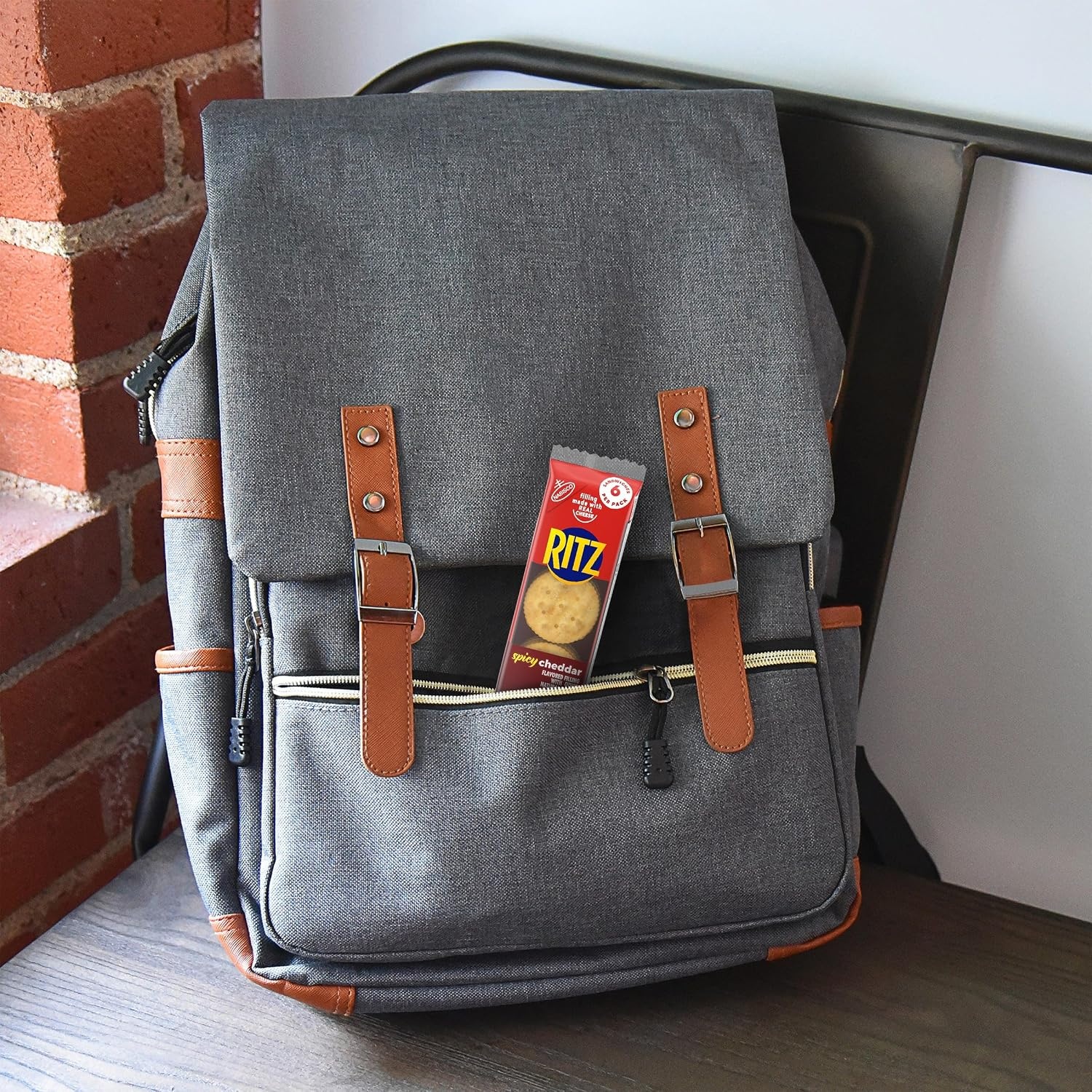image:imageRITZ Peanut Butter Sandwich Crackers 4g Protein 20 Snack PacksSpicy Cheddar