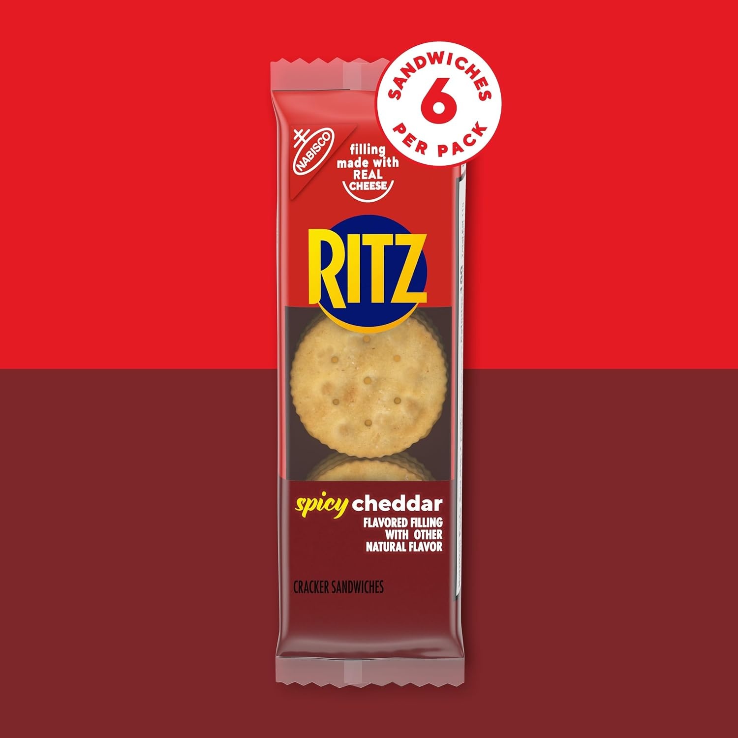 image:imageRITZ Peanut Butter Sandwich Crackers 4g Protein 20 Snack PacksSpicy Cheddar