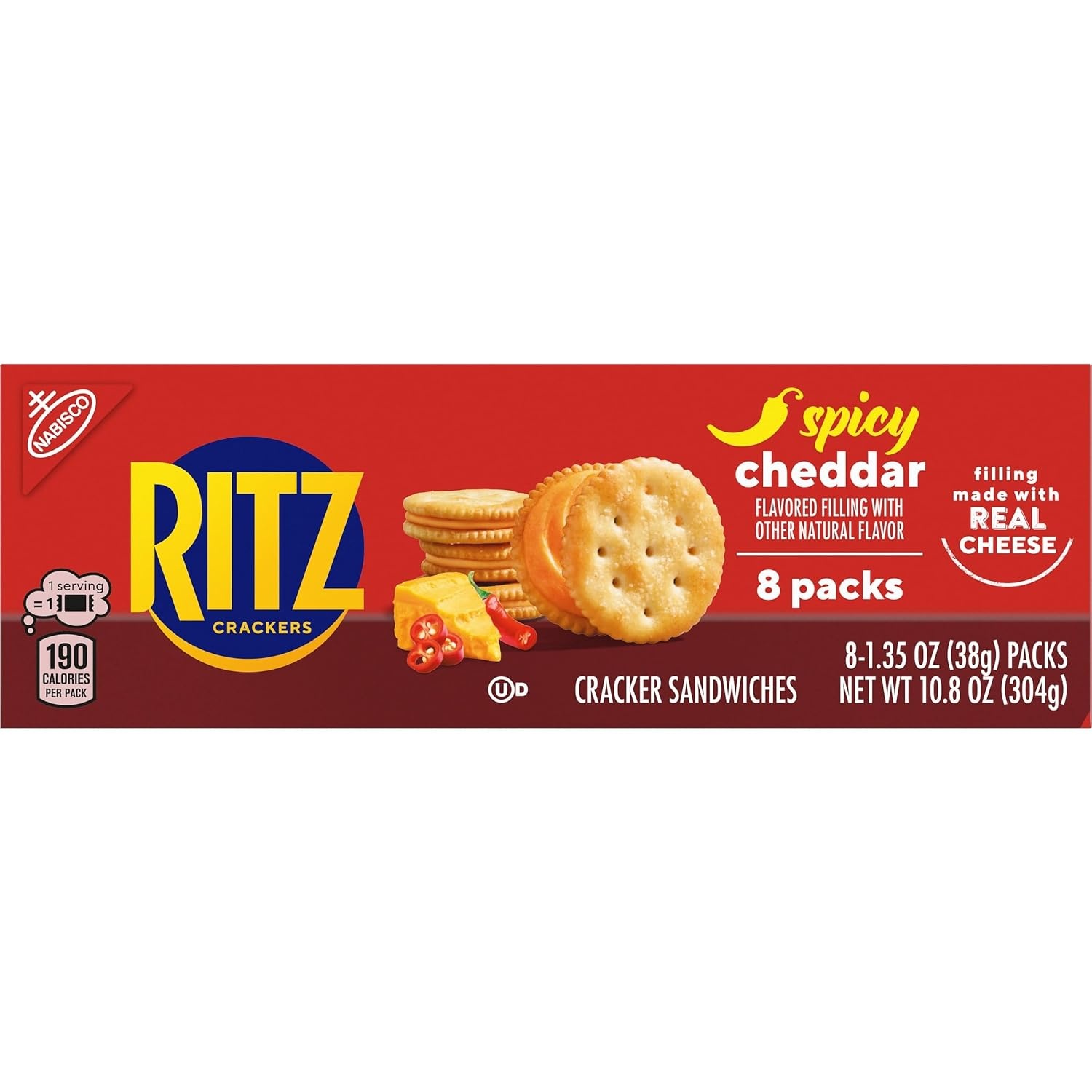 image:imageRITZ Peanut Butter Sandwich Crackers 4g Protein 20 Snack PacksSpicy Cheddar