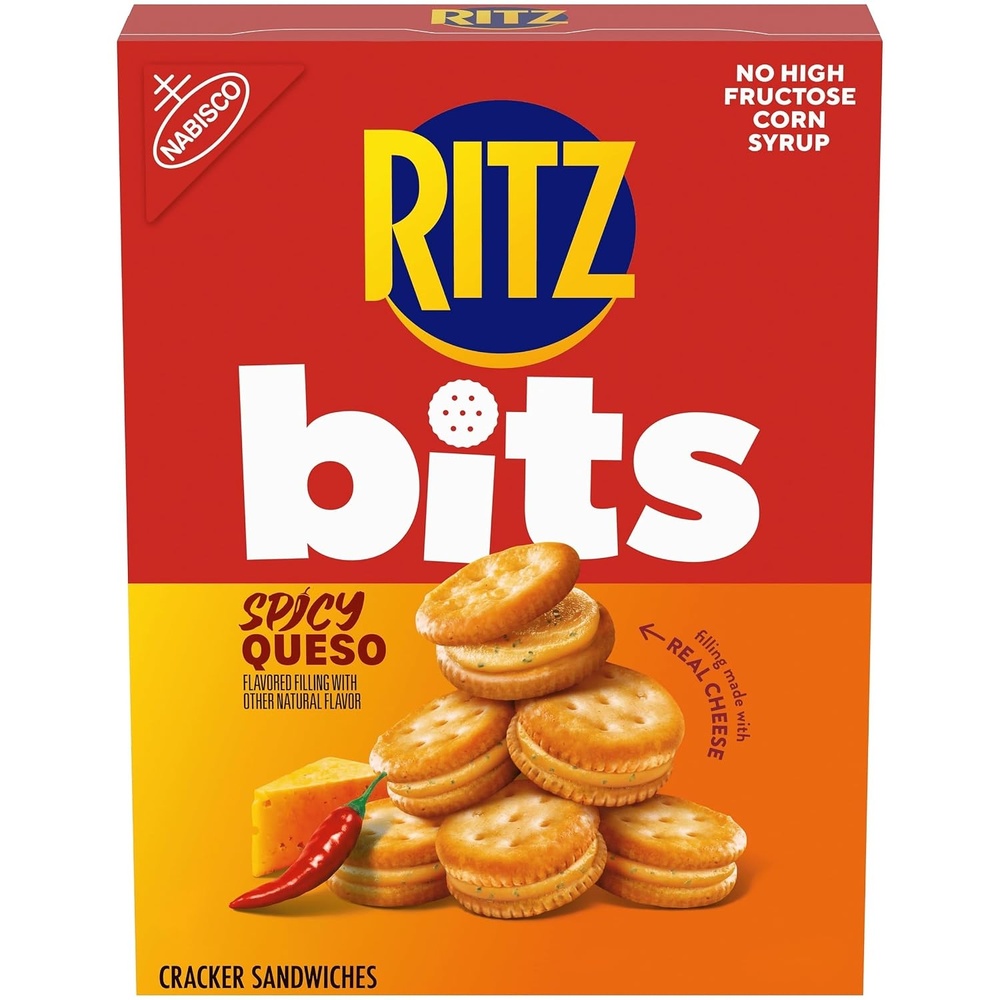 image:imageRITZ Bits Spicy Queso Cheese Sandwich Crackers Snacks for Kids and Adults Lunch Snacks 88 oz
