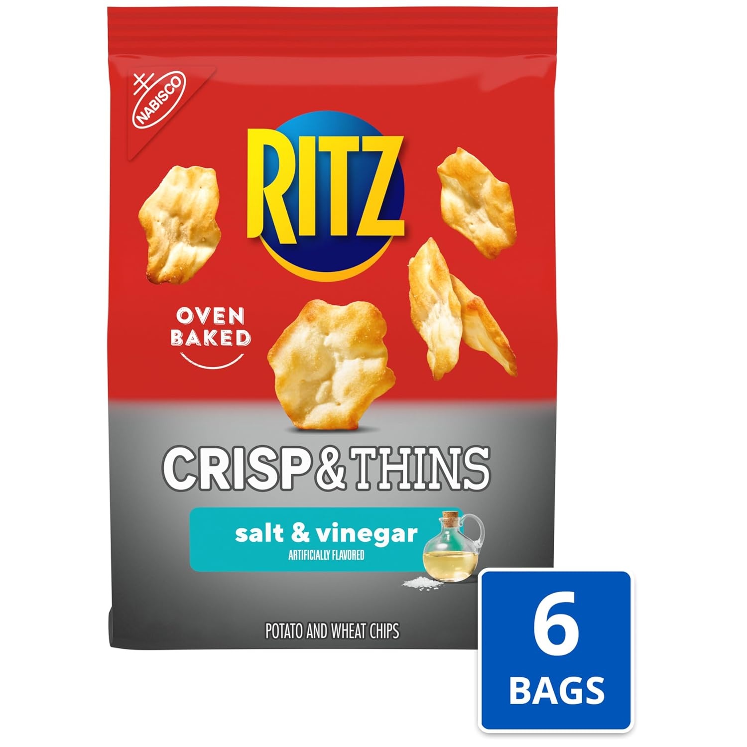 image:imageRITZ Crisp and Thins Original with Creamy Onion and Sea Salt Chips Party Snacks 71 ozSalt and Vinegar