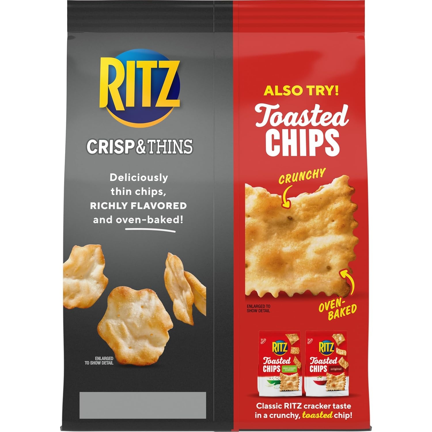 image:imageRITZ Crisp and Thins Original with Creamy Onion and Sea Salt Chips Party Snacks 71 ozSalt and Vinegar