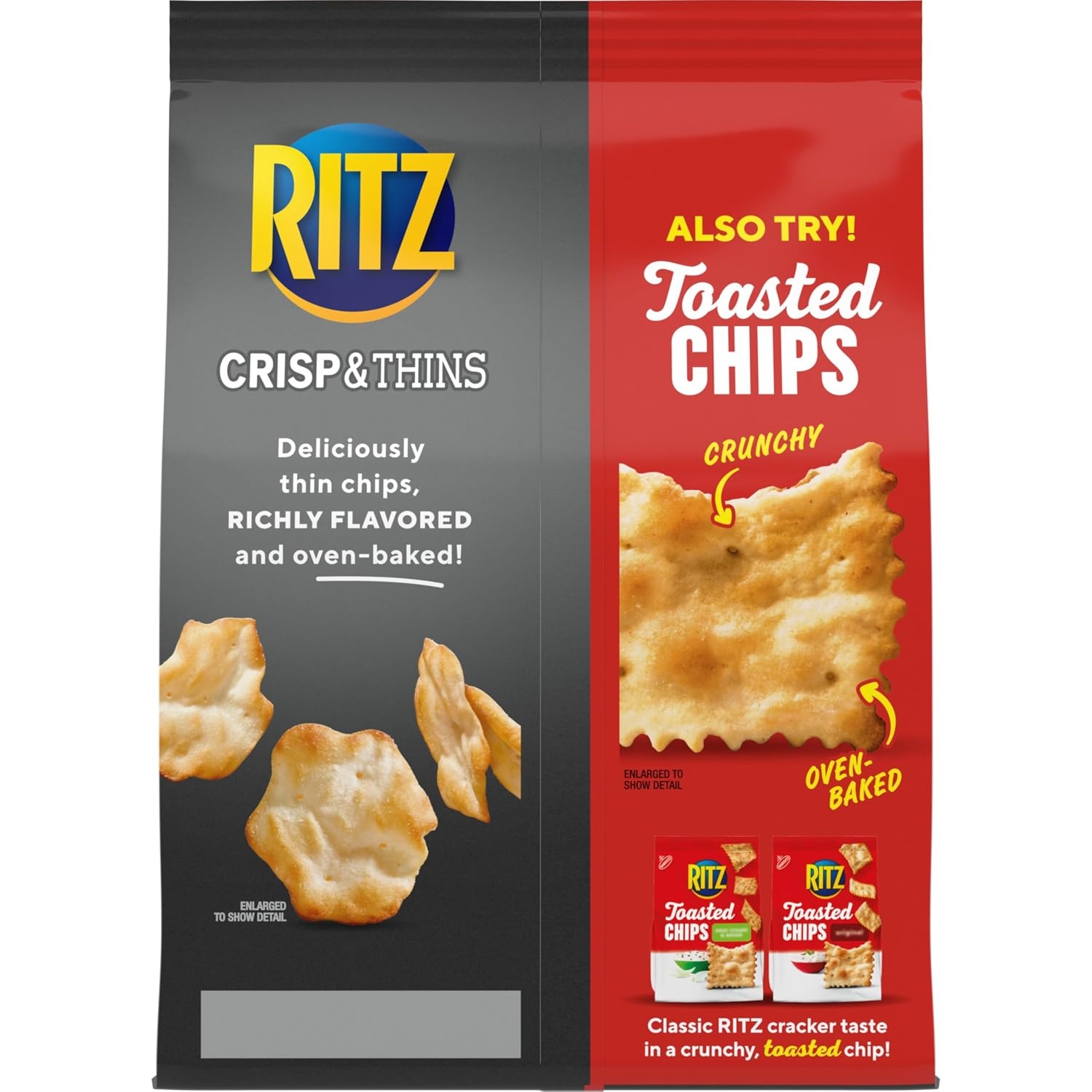 image:imageRITZ Crisp and Thins Original with Creamy Onion and Sea Salt Chips Party Snacks 71 ozSalt and Vinegar